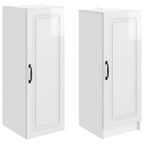 Juego de armarios 2 pcs Blanco Brillante Madera de ingeniería