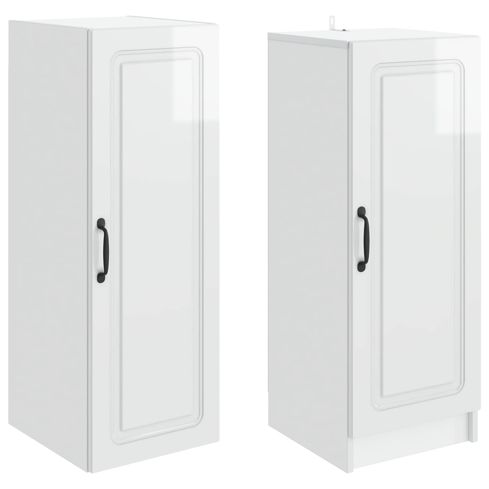 Juego de armarios 2 pcs Blanco Brillante Madera de ingeniería
