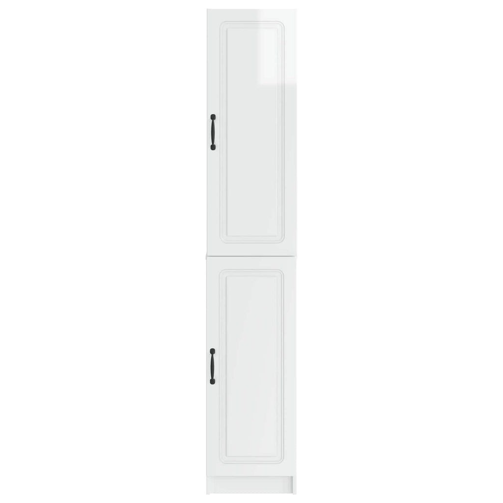 Juego de armarios 2 pcs Blanco Brillante Madera de ingeniería