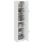 Juego de armarios 2 pcs Blanco Brillante Madera de ingeniería