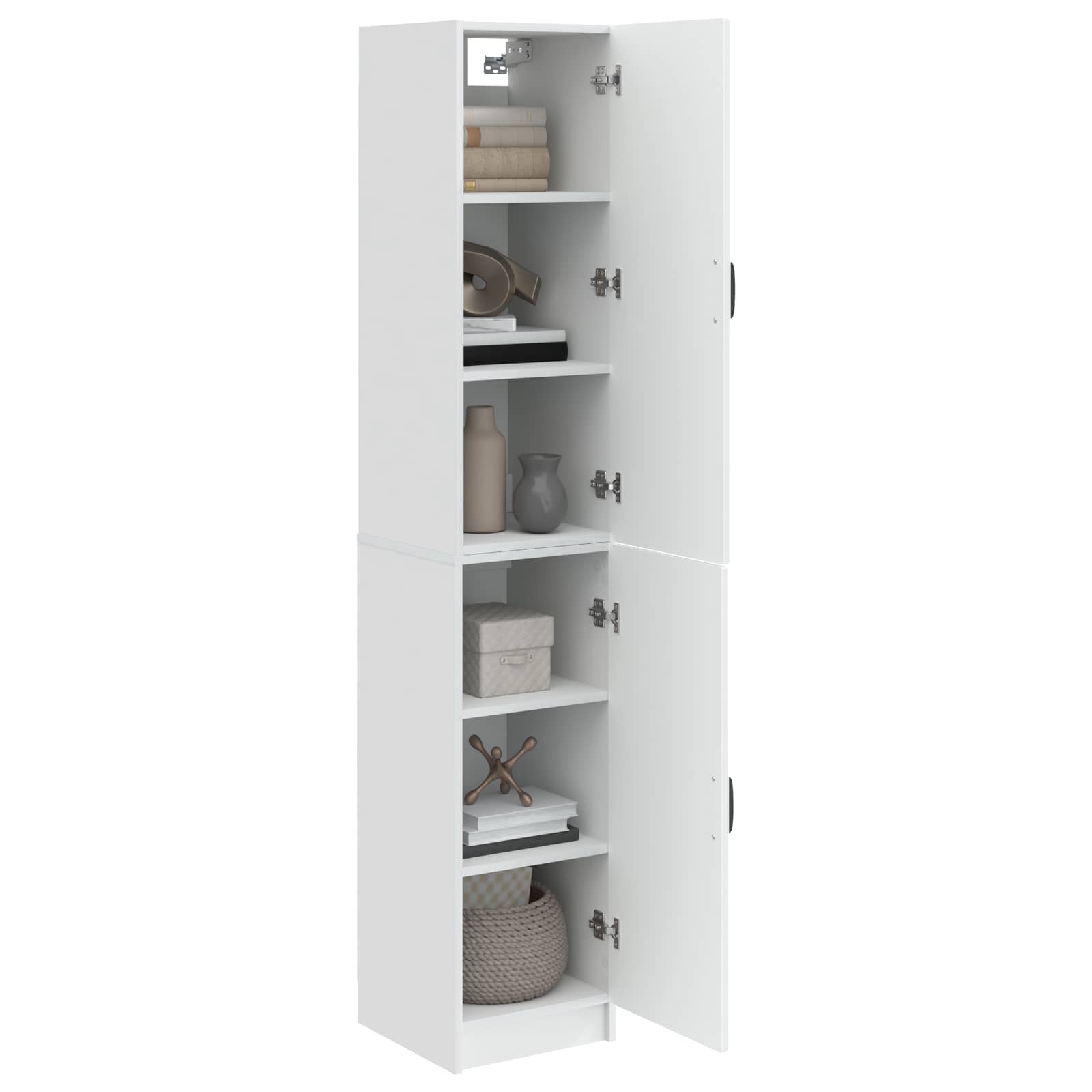 Juego de armarios 2 pcs Blanco Brillante Madera de ingeniería