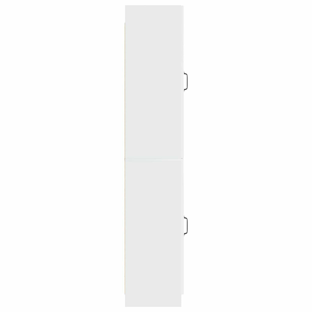 Juego de armarios 2 pcs Blanco Brillante Madera de ingeniería