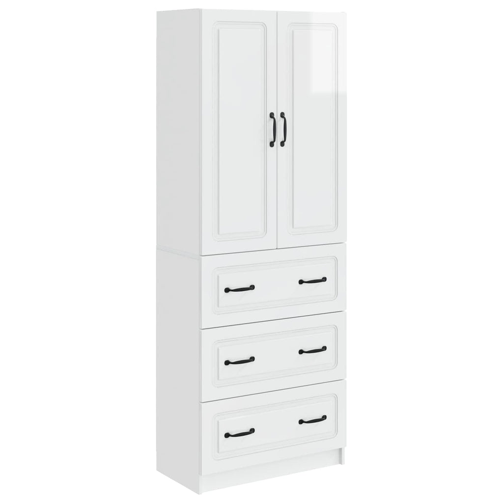 Juego de armarios 2 pcs Blanco Brillante 66 x 34,5 x 87 cm