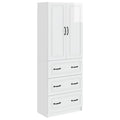 Juego de armarios 2 pcs Blanco Brillante 66 x 34,5 x 87 cm