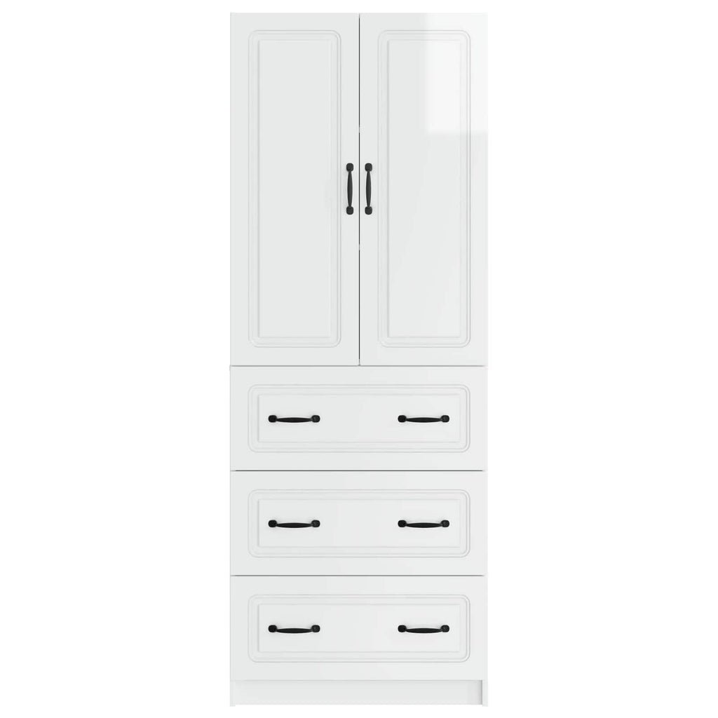 Juego de armarios 2 pcs Blanco Brillante 66 x 34,5 x 87 cm