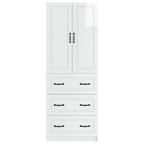 Juego de armarios 2 pcs Blanco Brillante 66 x 34,5 x 87 cm