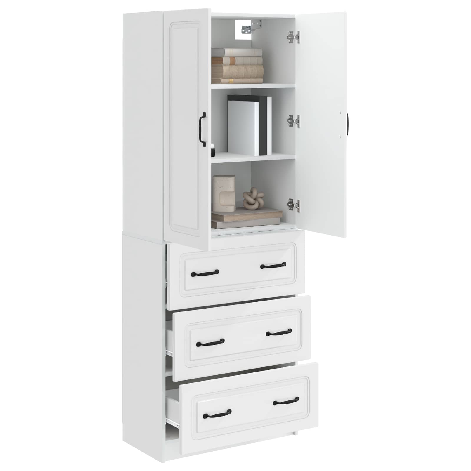 Juego de armarios 2 pcs Blanco Brillante 66 x 34,5 x 87 cm