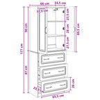 Juego de armarios 2 pcs Blanco Brillante 66 x 34,5 x 87 cm