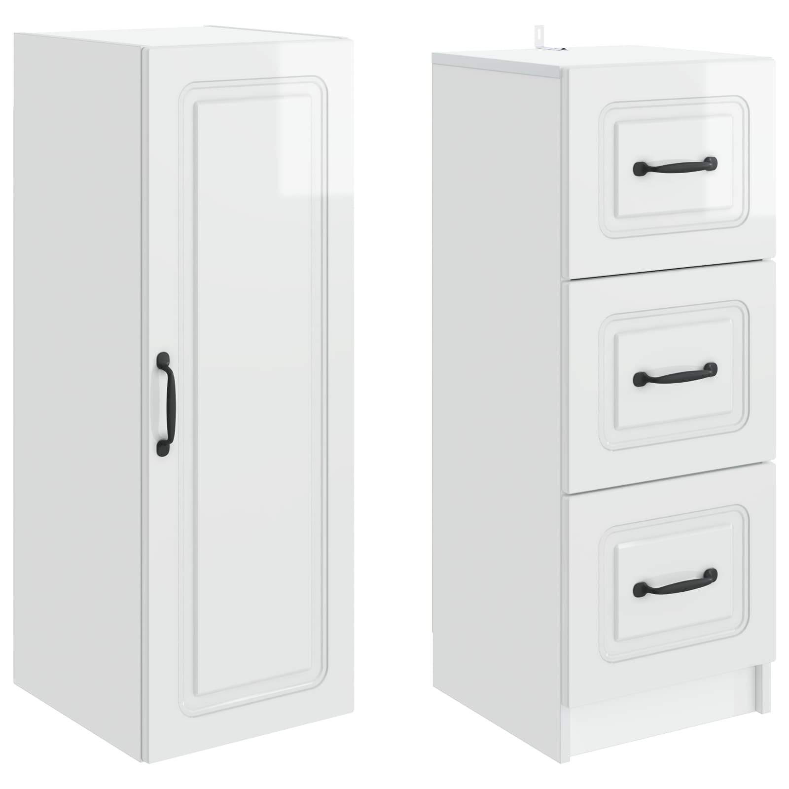 Juego de armarios 2 pcs Blanco Brillante 33 x 34,5 x 87 cm