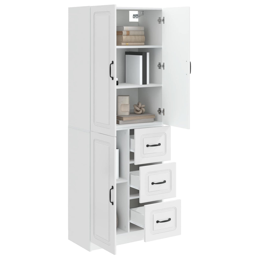 Juego de armarios 2 pcs Blanco Brillante Madera de ingeniería