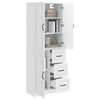 Juego de armarios 2 pcs Blanco Brillante Madera de ingeniería