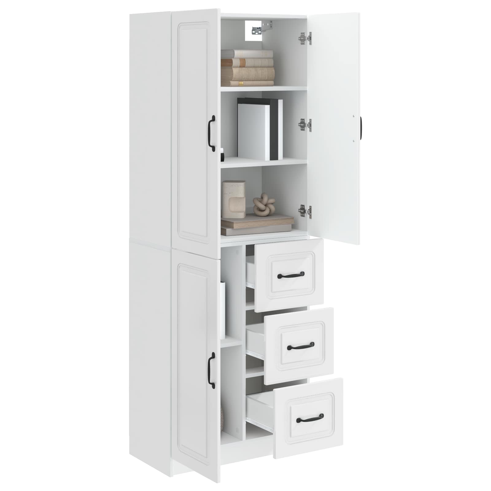 Juego de armarios 2 pcs Blanco Brillante Madera de ingeniería