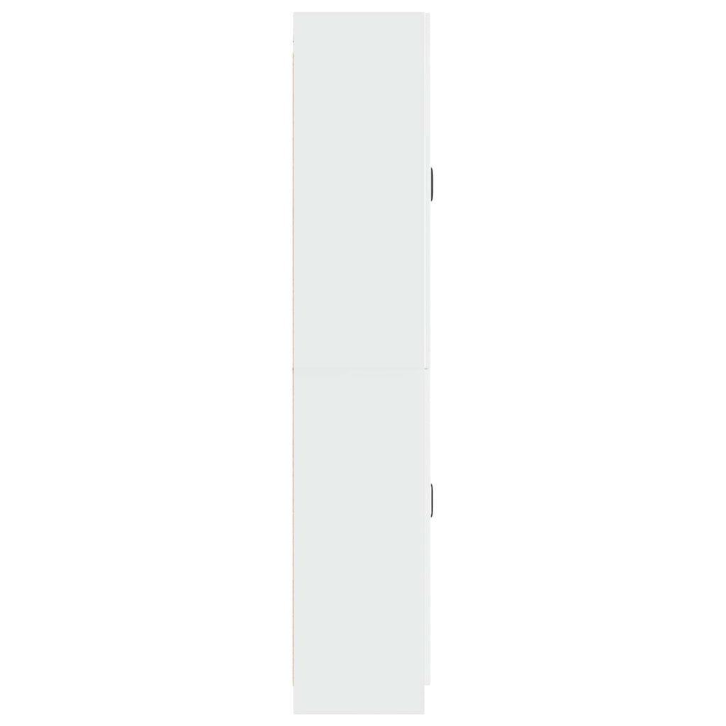 Juego de armarios 2 pcs Blanco Brillante Madera de ingeniería