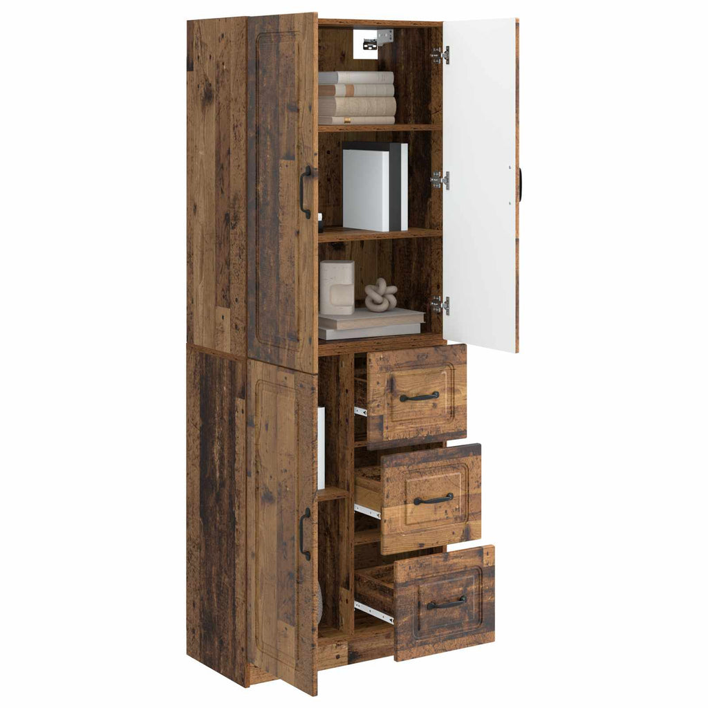 Juego de armarios 2 pcs Madera envejecida Madera de ingeniería