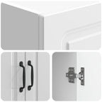 Set of 2 High Gloss White Engineered Wood Wardrobes