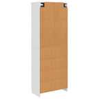 Set of 2 High Gloss White Engineered Wood Wardrobes