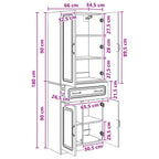Set of 2 High Gloss White Engineered Wood Wardrobes