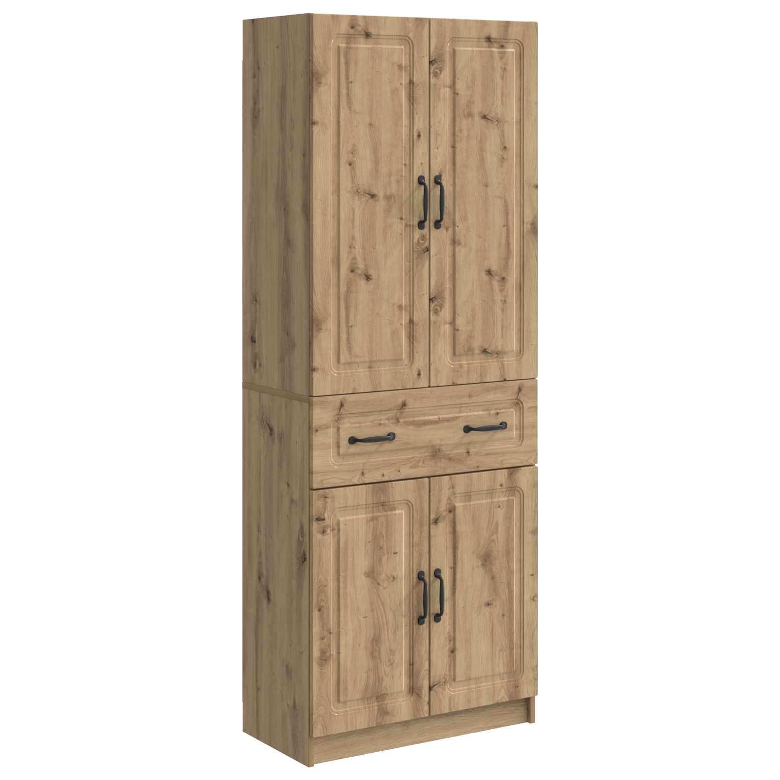 Set of 2 High Gloss White Engineered Wood Wardrobes