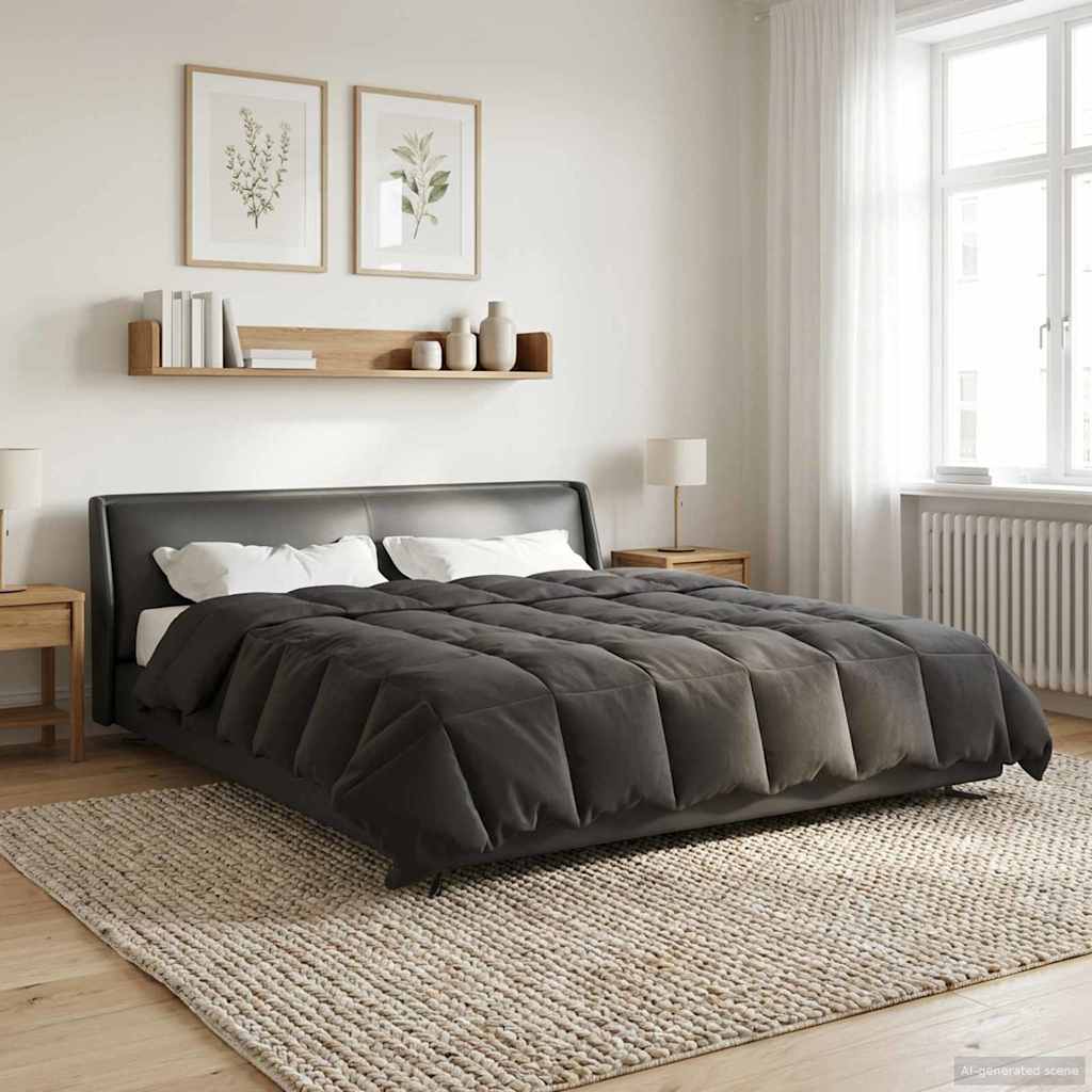 Anthracite Quilted Summer Duvet 135 x 200 cm Microfiber