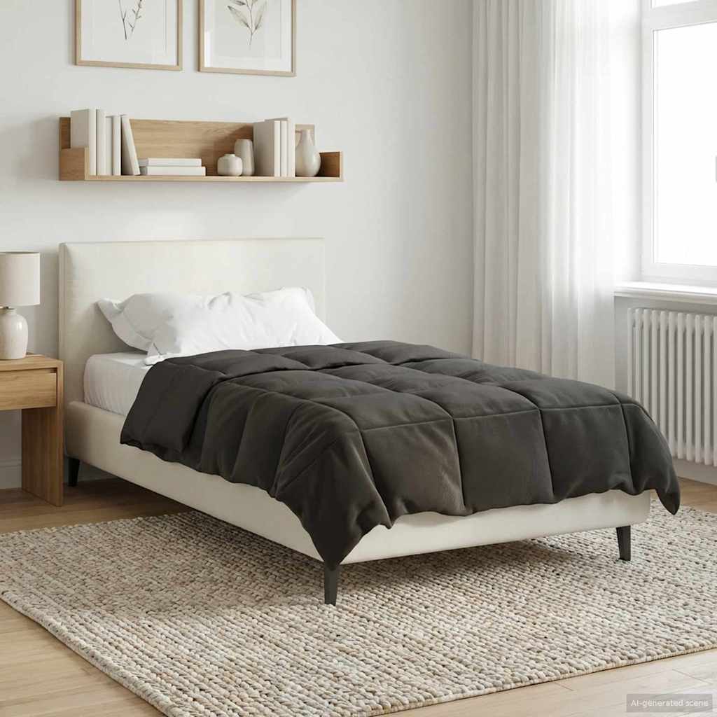 Anthracite Quilted Summer Duvet 135 x 200 cm Microfiber