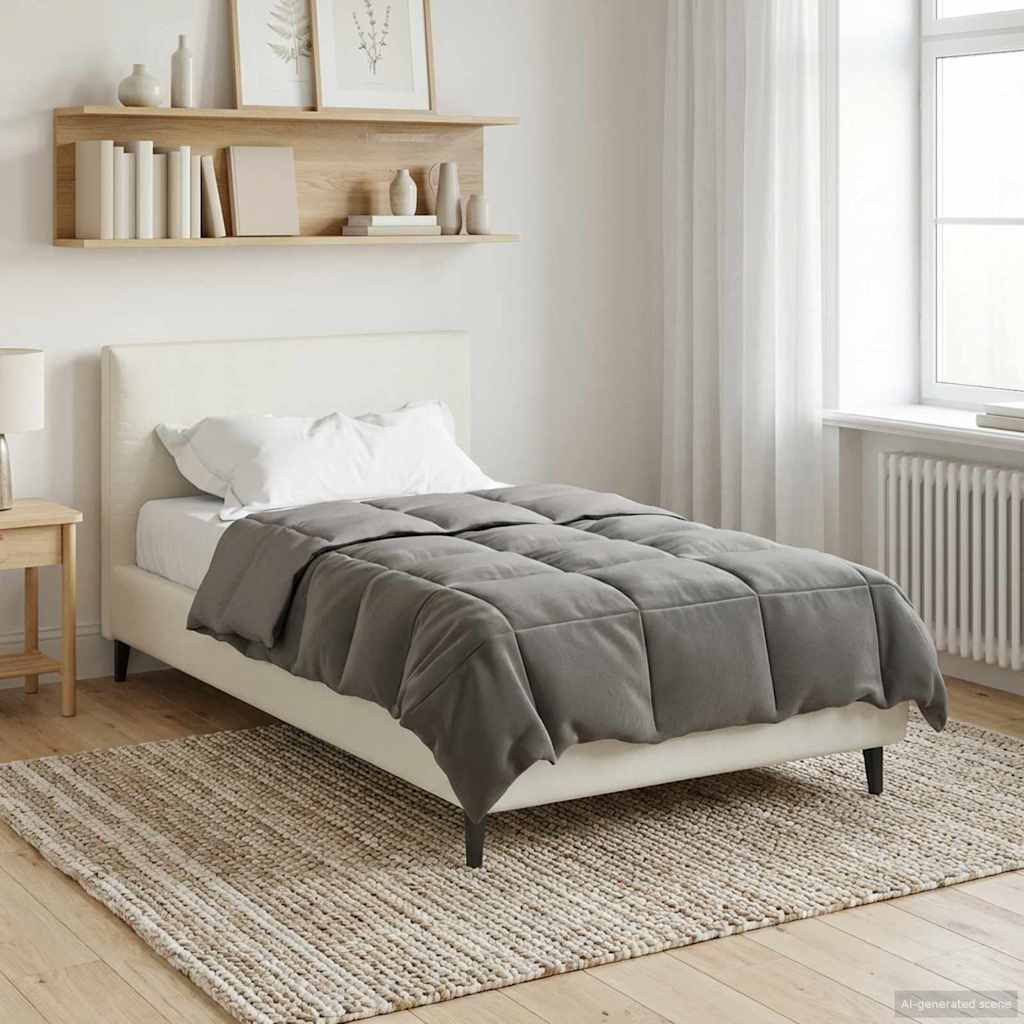 Anthracite Quilted Summer Duvet 135 x 200 cm Microfiber