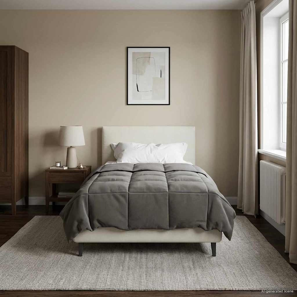 Anthracite Quilted Summer Duvet 135 x 200 cm Microfiber