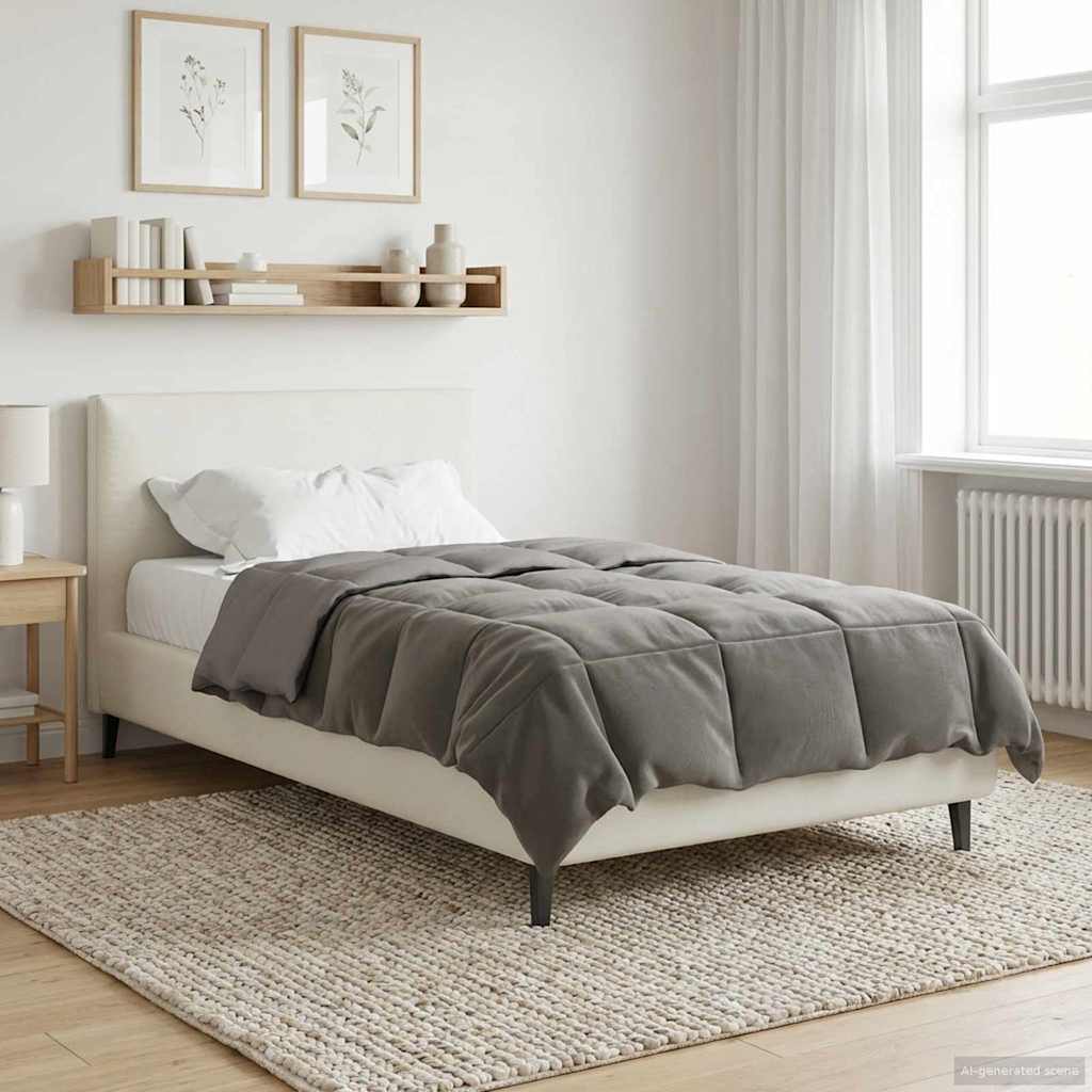 Anthracite Quilted Summer Duvet 135 x 200 cm Microfiber