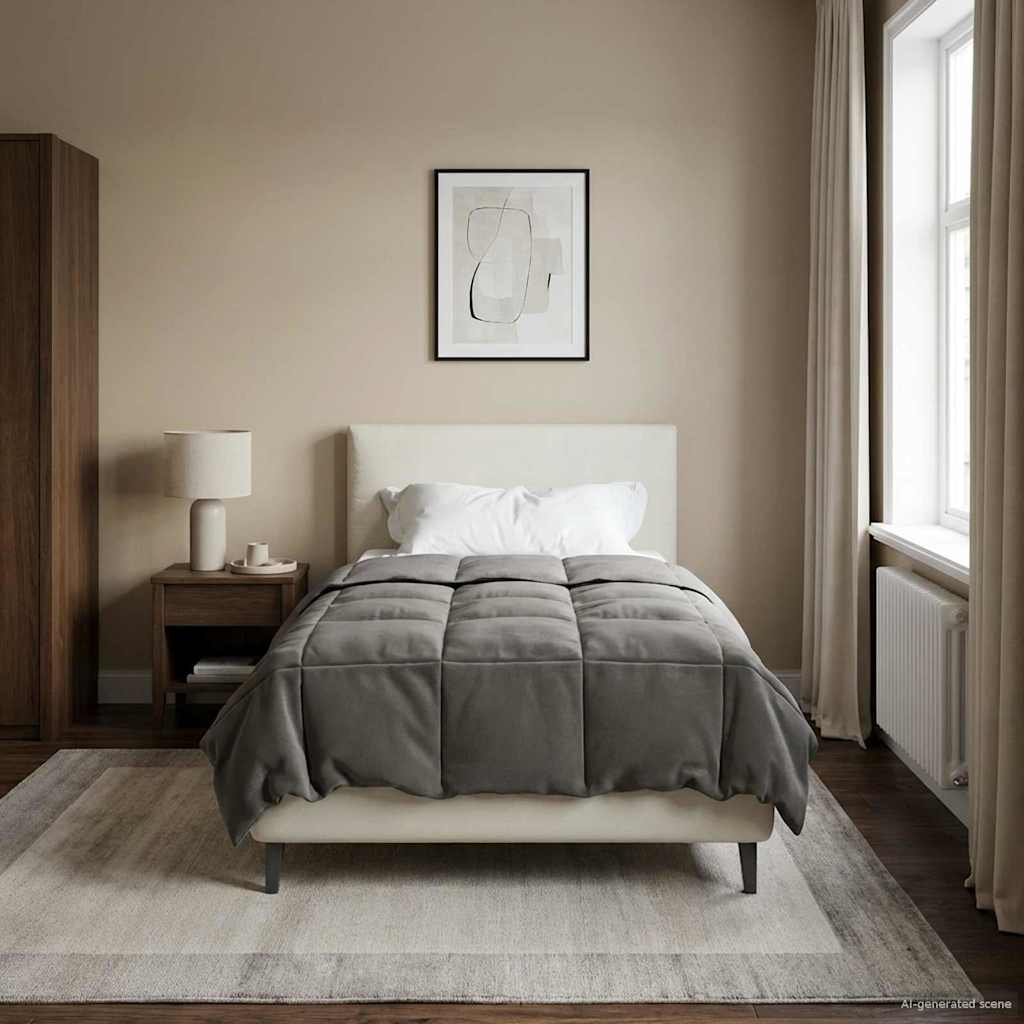 Anthracite Quilted Summer Duvet 135 x 200 cm Microfiber
