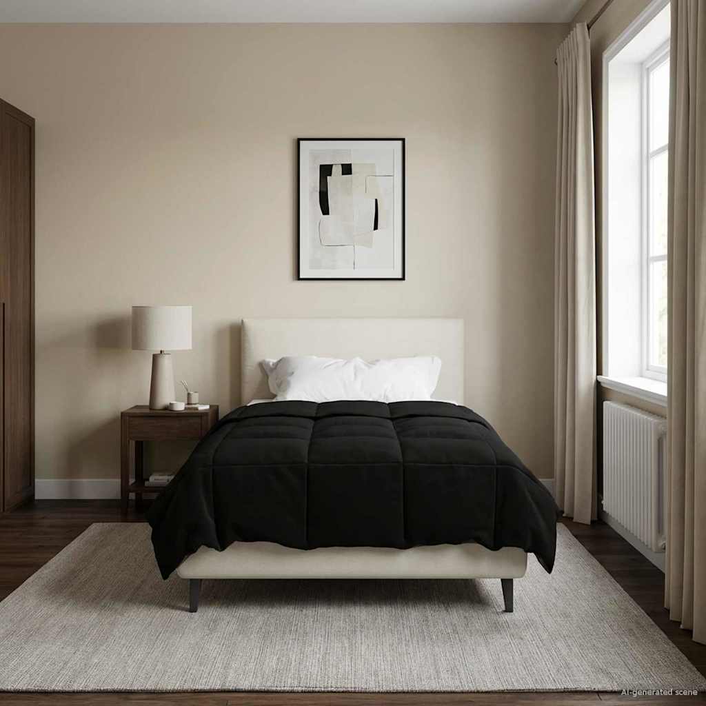 Anthracite Quilted Summer Duvet 135 x 200 cm Microfiber