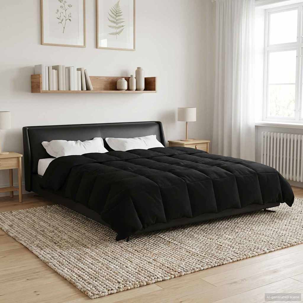 Anthracite Quilted Summer Duvet 135 x 200 cm Microfiber