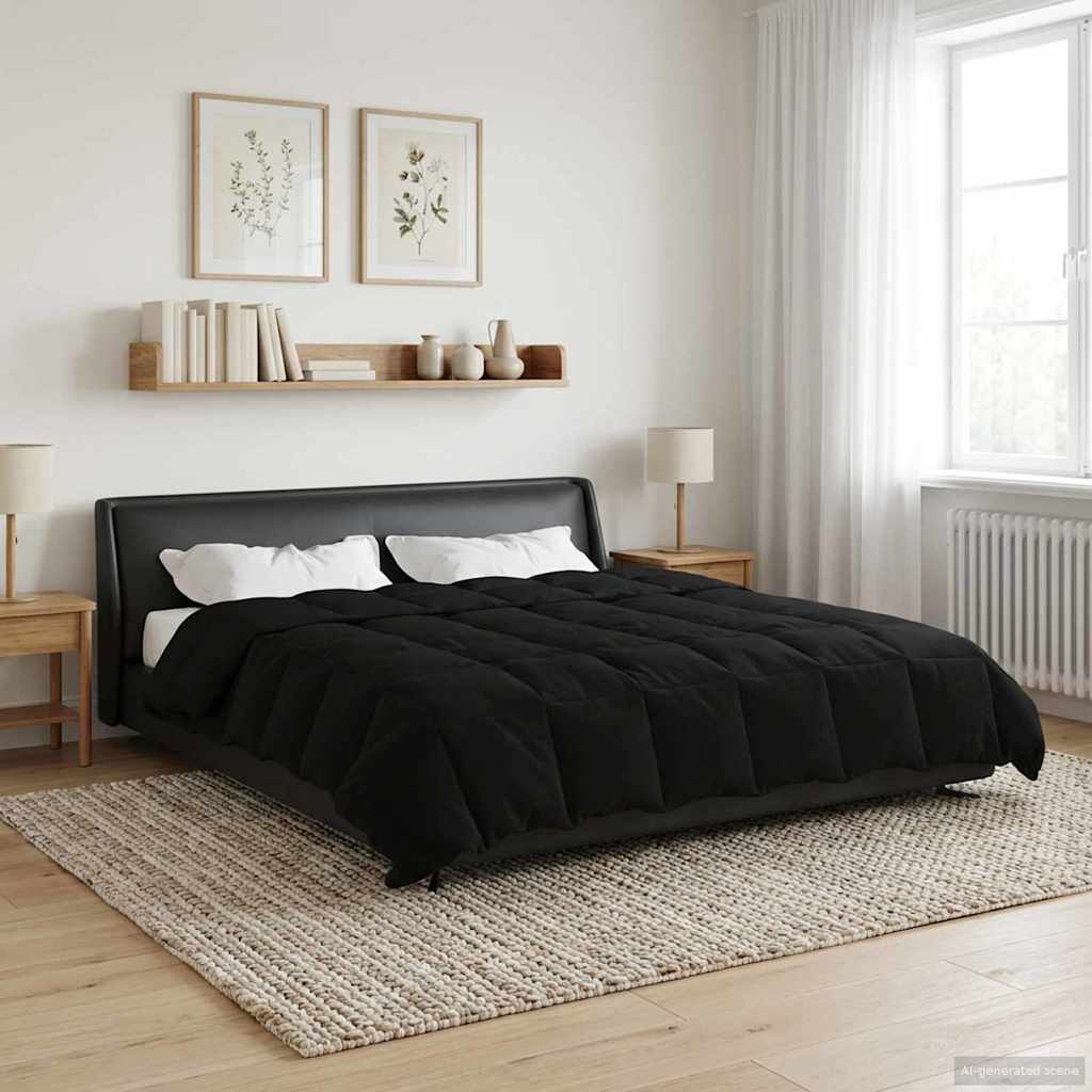 Anthracite Quilted Summer Duvet 135 x 200 cm Microfiber