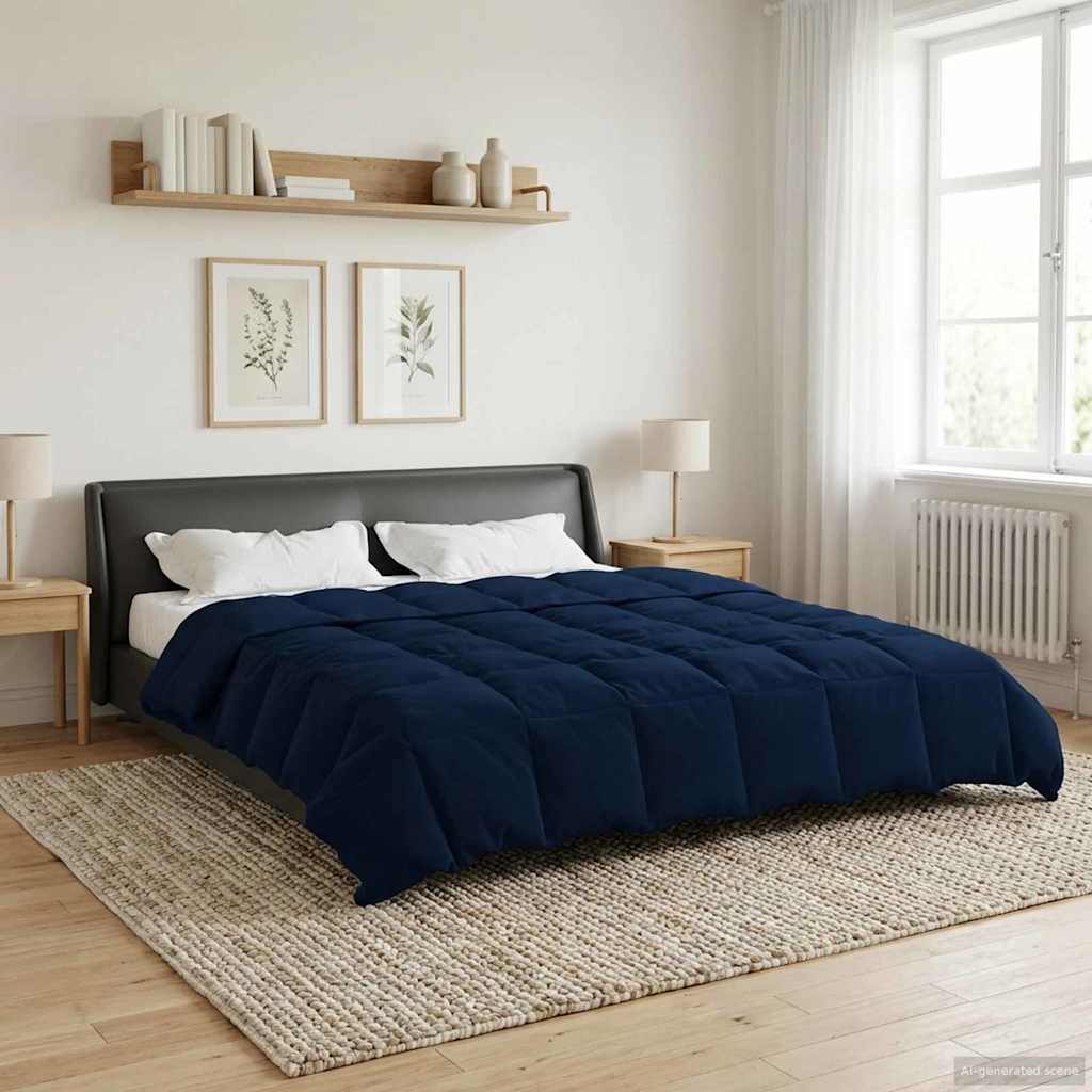 Anthracite Quilted Summer Duvet 135 x 200 cm Microfiber