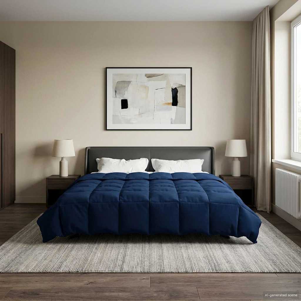 Anthracite Quilted Summer Duvet 135 x 200 cm Microfiber