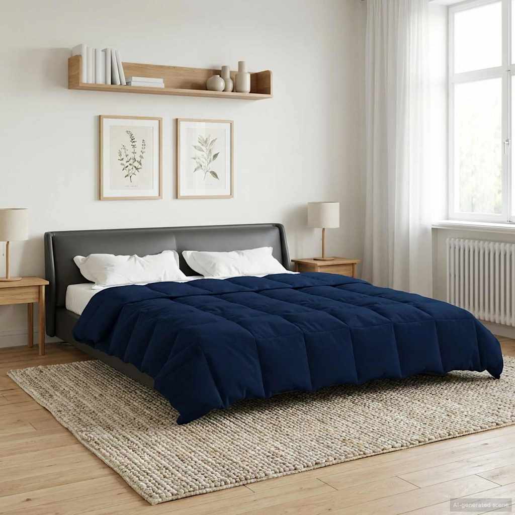 Anthracite Quilted Summer Duvet 135 x 200 cm Microfiber