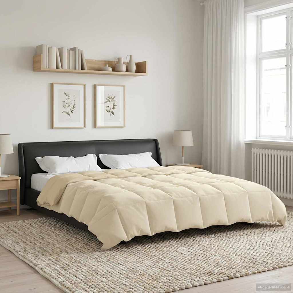 Anthracite Quilted Summer Duvet 135 x 200 cm Microfiber
