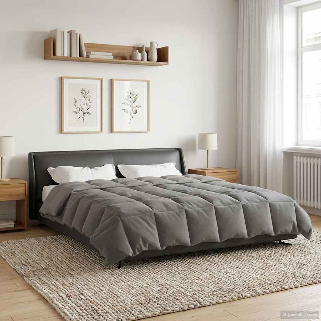 All-Season Quilted Duvet Cream 135 x 200 cm Microfiber