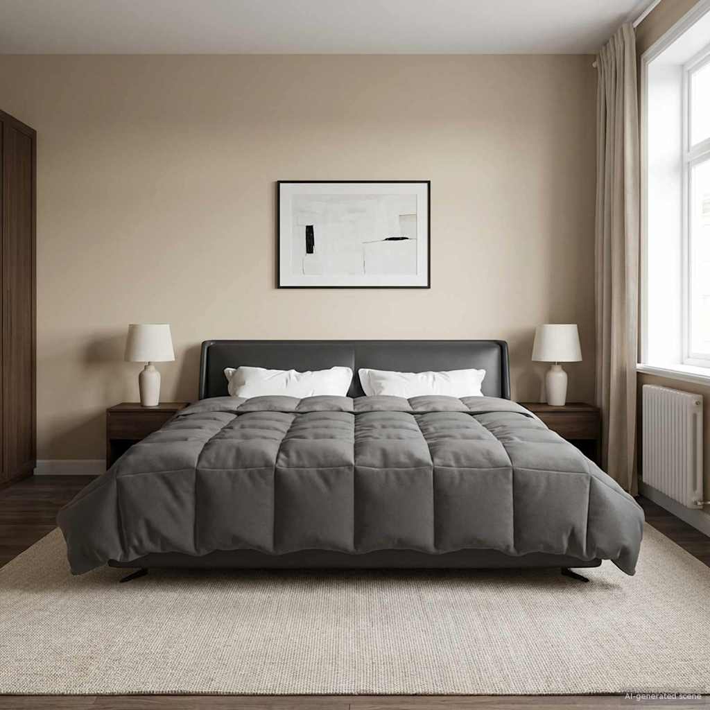 All-Season Quilted Duvet Cream 135 x 200 cm Microfiber