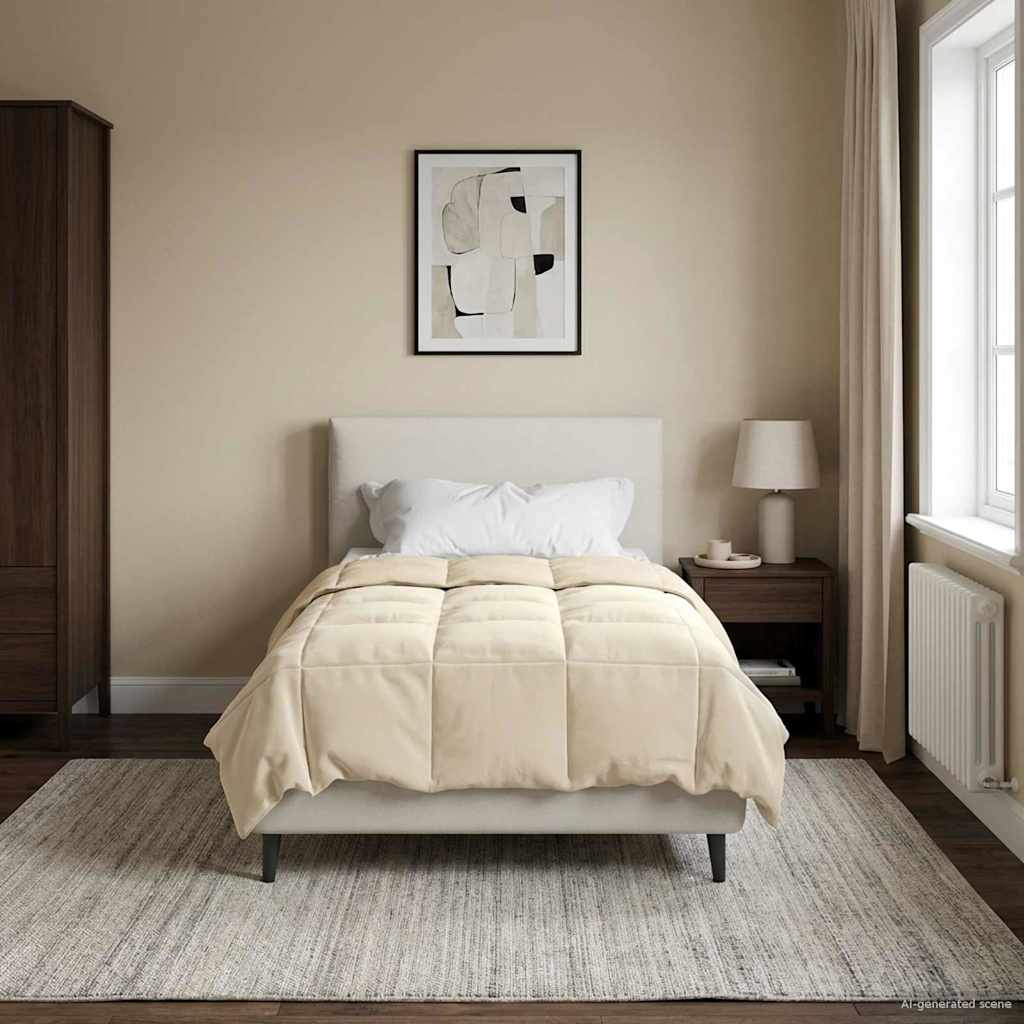 All-Season Quilted Duvet Cream 135 x 200 cm Microfiber