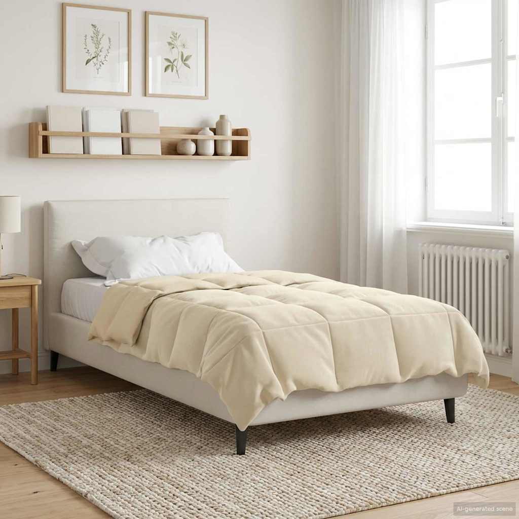 All-Season Quilted Duvet Cream 135 x 200 cm Microfiber