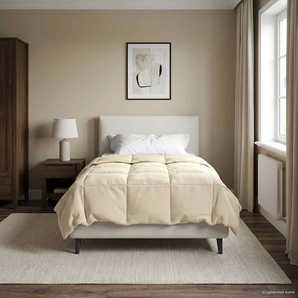 All-Season Quilted Duvet Cream 135 x 200 cm Microfiber