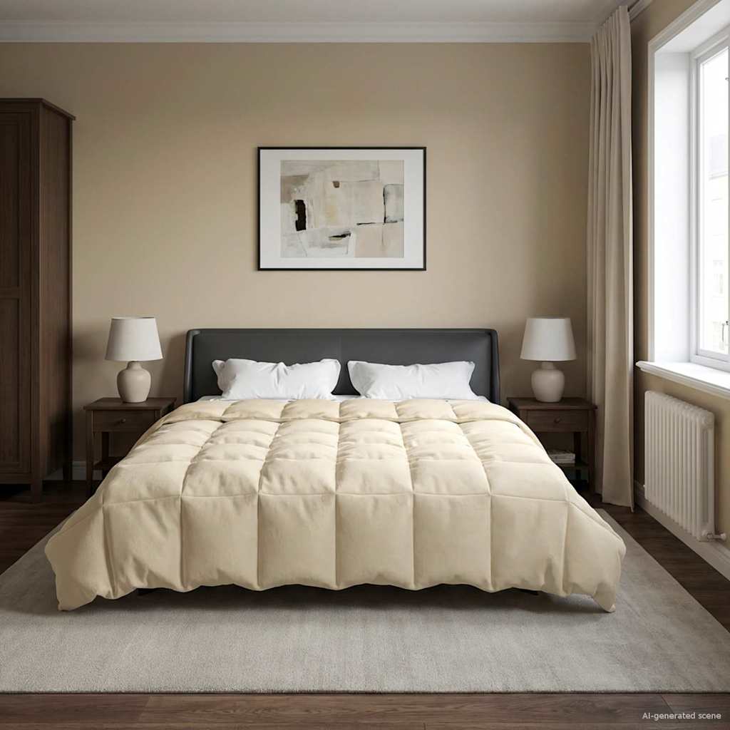 All-Season Quilted Duvet Cream 135 x 200 cm Microfiber