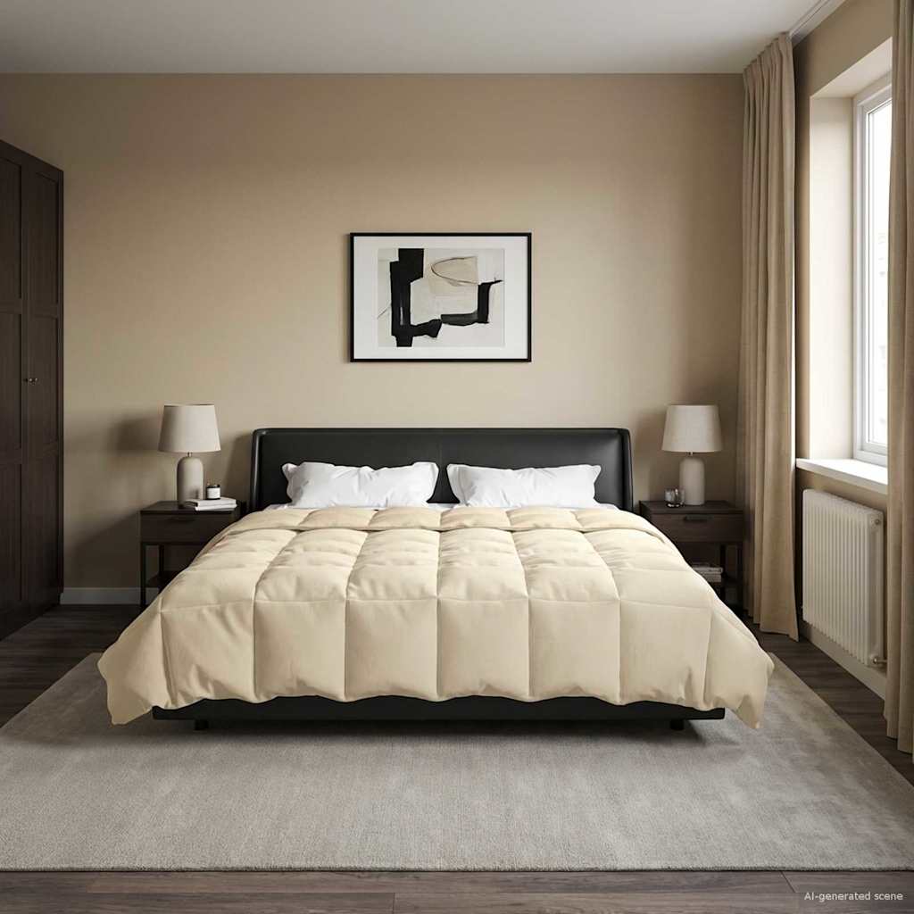 All-Season Quilted Duvet Cream 135 x 200 cm Microfiber
