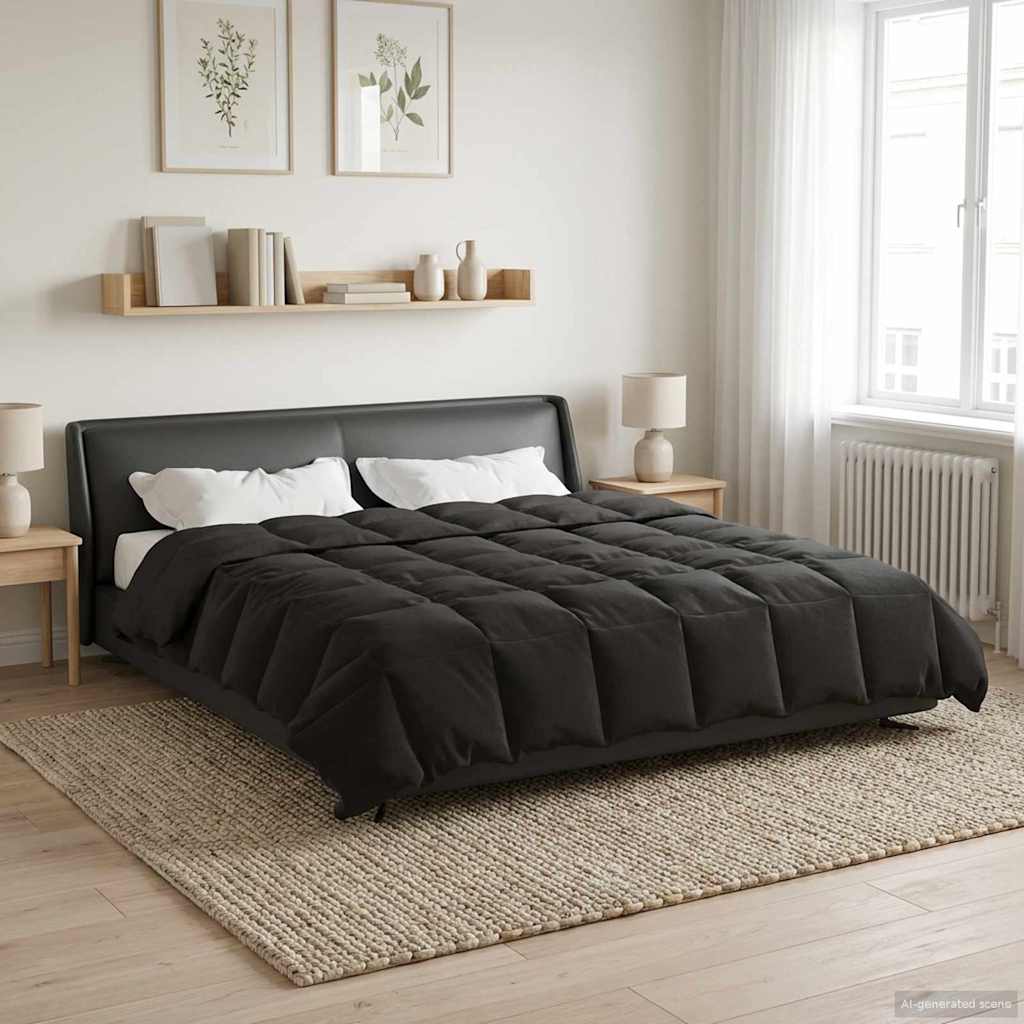 Edredón de Invierno Acolchado Antracita 240 x 260 cm Microfibra