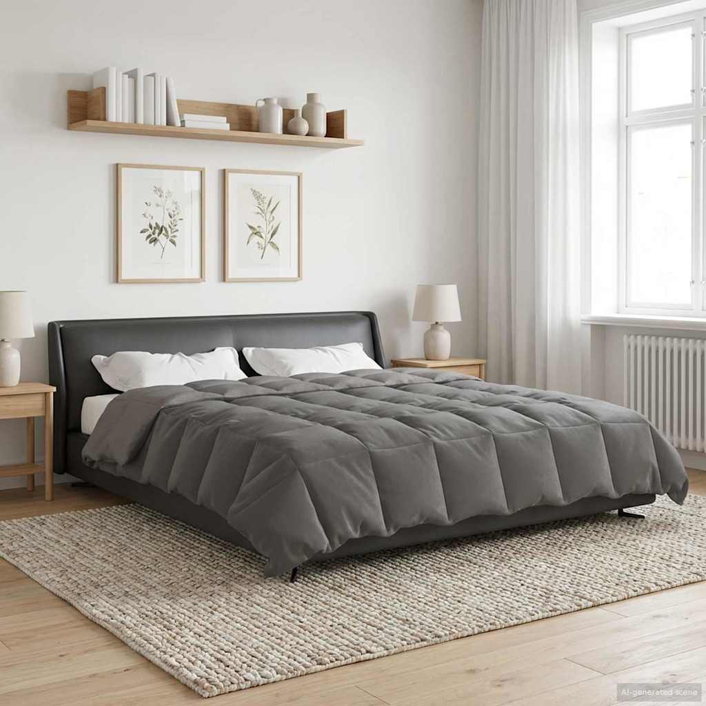 Anthracite Quilted Winter Duvet 240 x 260 cm Microfiber
