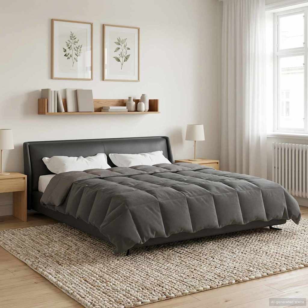 Anthracite Quilted Winter Duvet 240 x 260 cm Microfiber