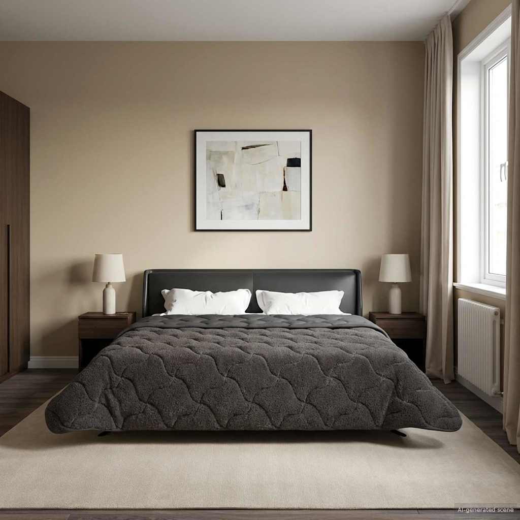 Quilted Summer Duvet Anthracite 135 x 200 cm