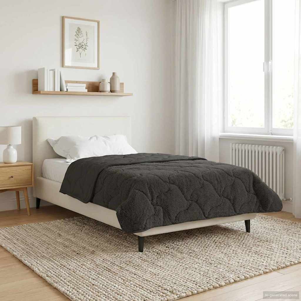 Quilted Summer Duvet Anthracite 135 x 200 cm
