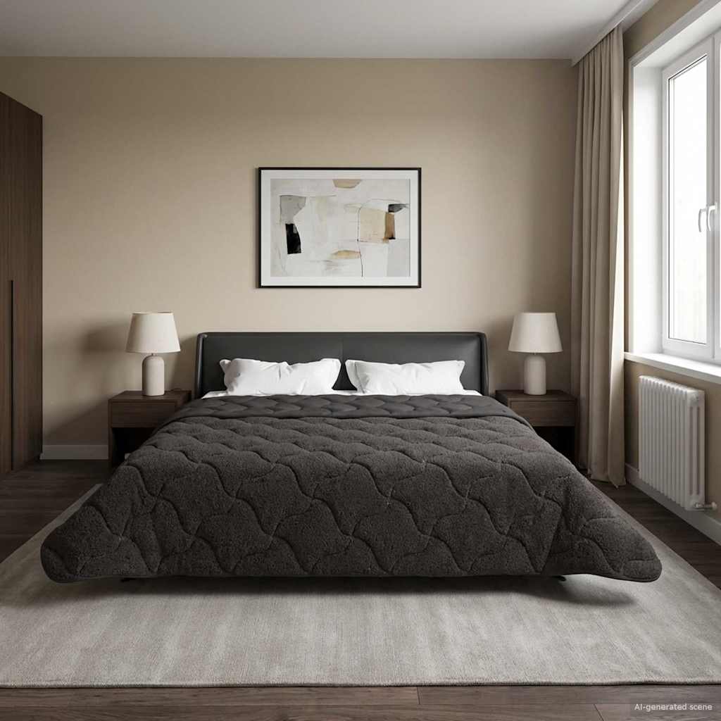 Quilted Summer Duvet Anthracite 135 x 200 cm