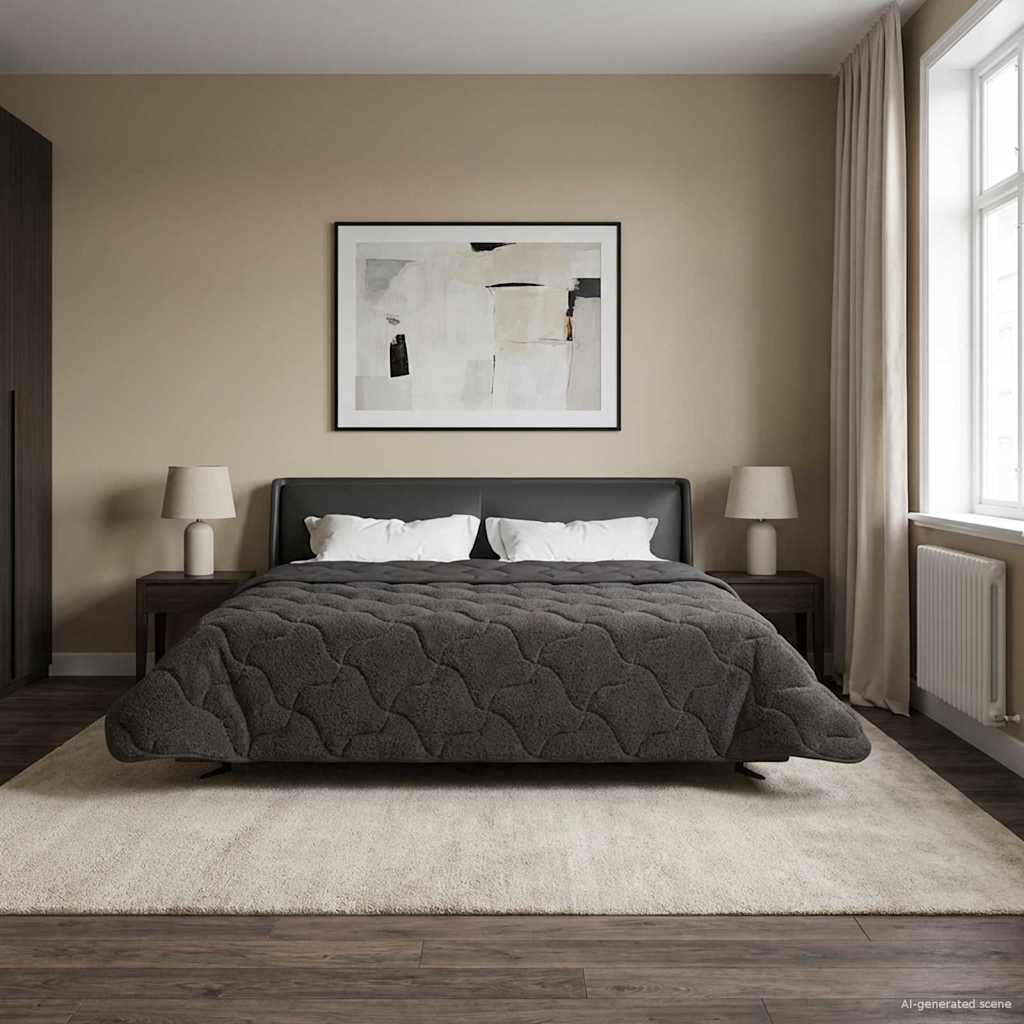 All-Season Quilted Duvet Anthracite 135 x 200 cm