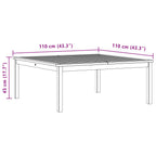 Mesa de Café Acacia clara 110 x 110 x 45 cm